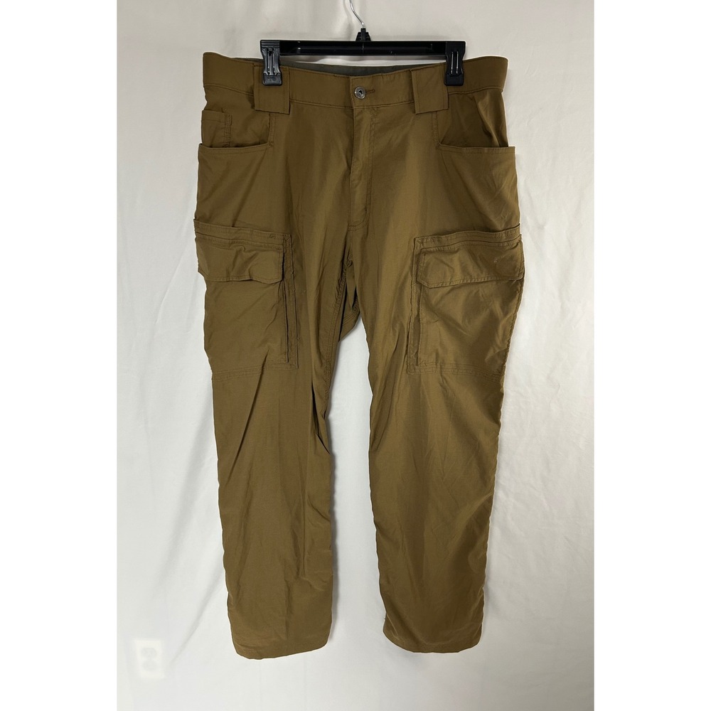 Duluth Trading Co Mens Dry on the Fly Cargo Pants Brown Relaxed Fit 36x34 Hiking - Picture 12 of 16